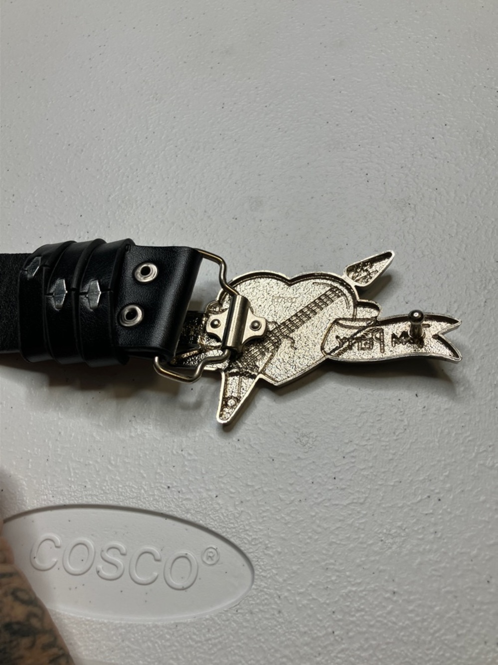 Tom Petty and the Heartbreakers inspired Belt Buckle with Studded Pleather Belt - Picture 4 of 8